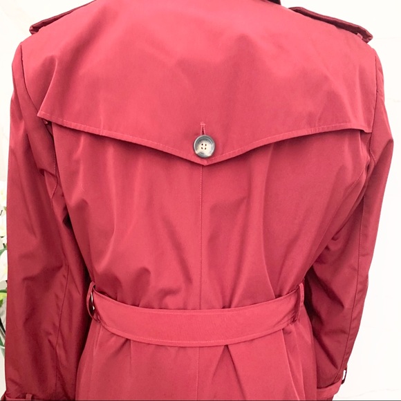 Calvin Klein Trench Coat Red Zip Out Lining XL - Picture 13 of 16